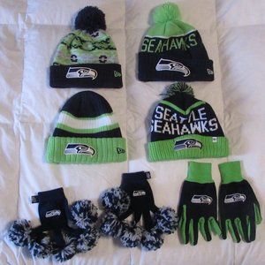 Seattle Seahawks Knit Hats, Gloves Mens Womens